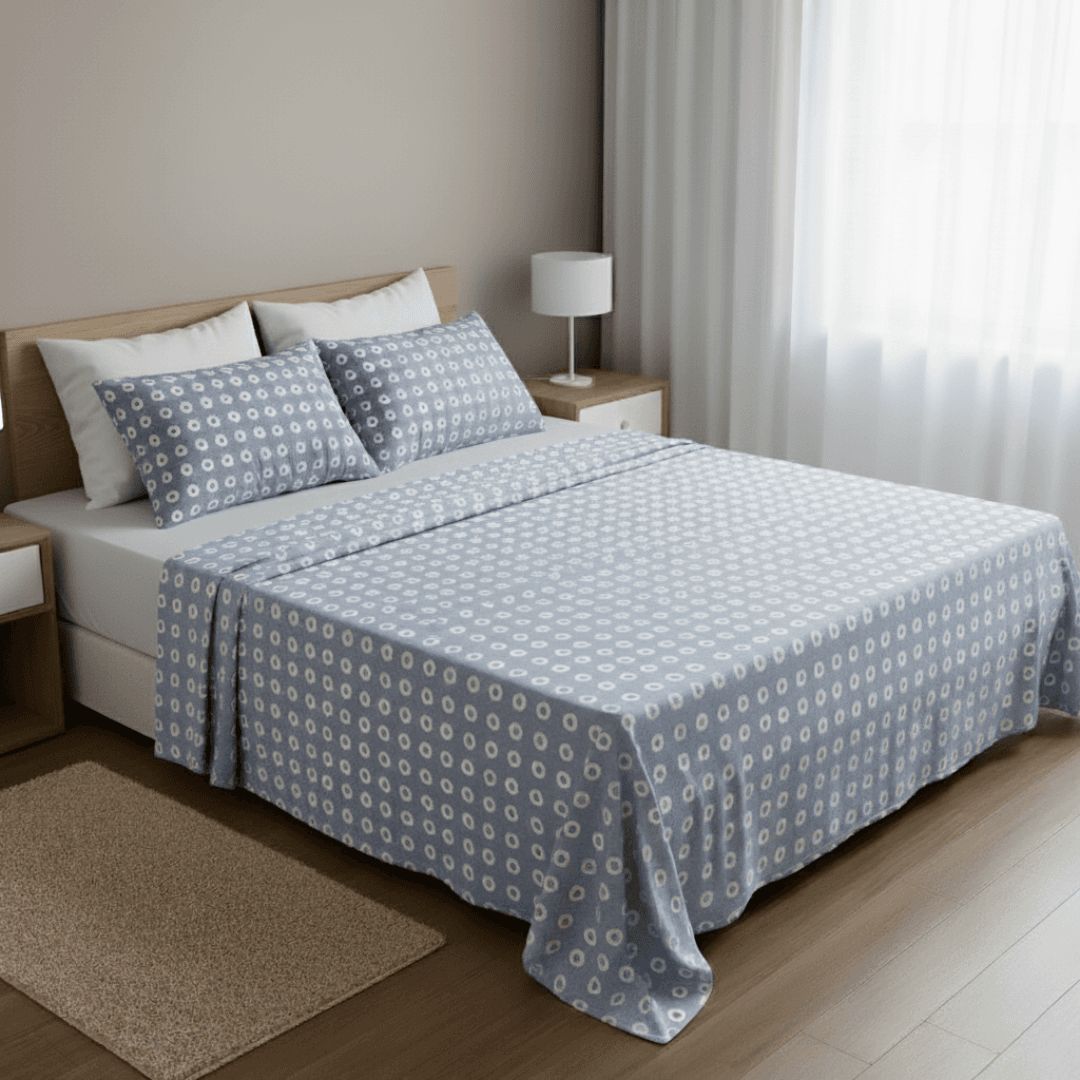 Cama com lençóis percal 100% algodão Lençóis Bons Sonhos